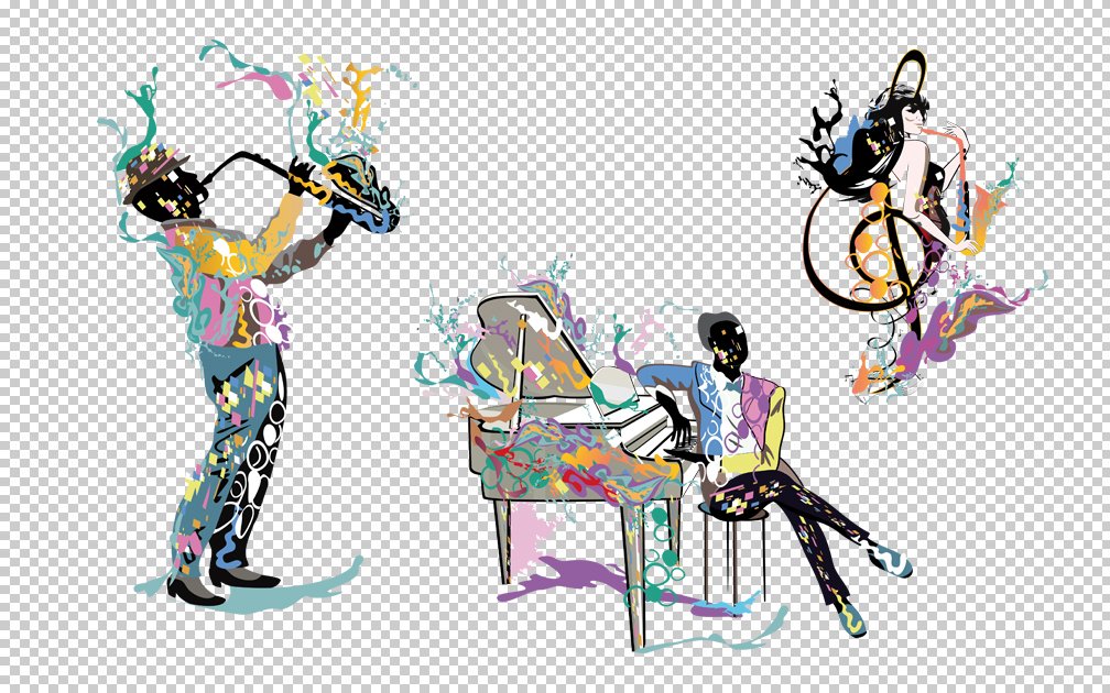 Abstract colorful musicians. preview image.