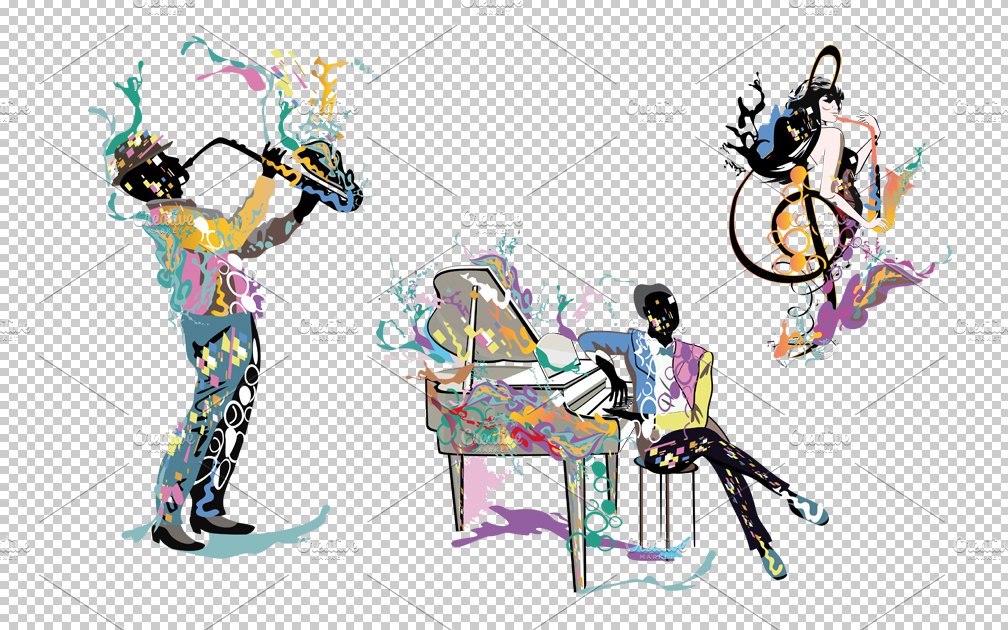 Abstract musicians. preview image.