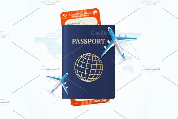 Travel Concept. Vector cover image.