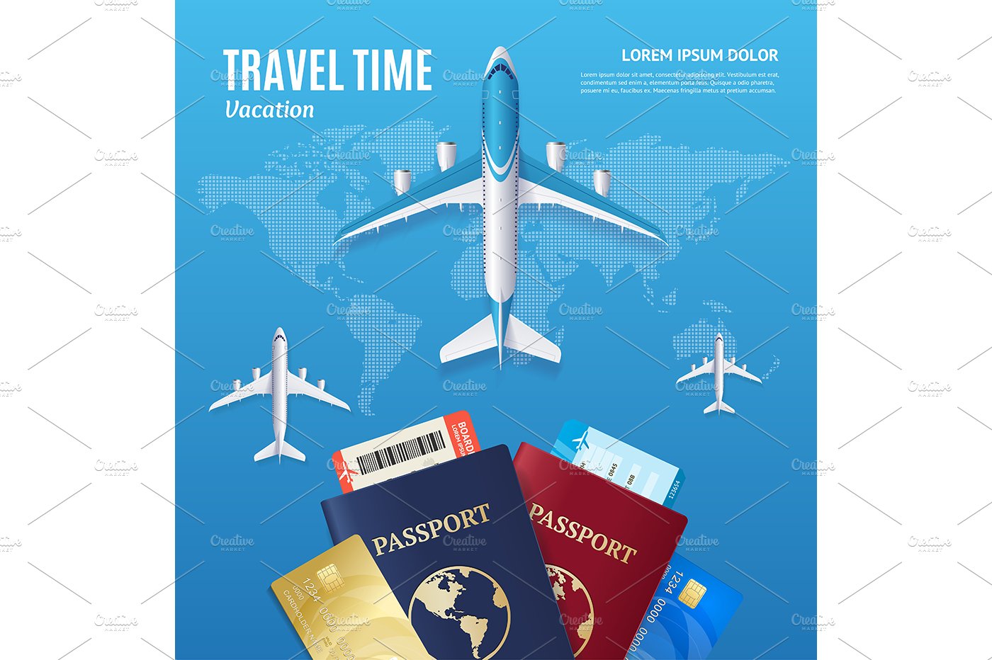 Travel Time Concept with Passport cover image.