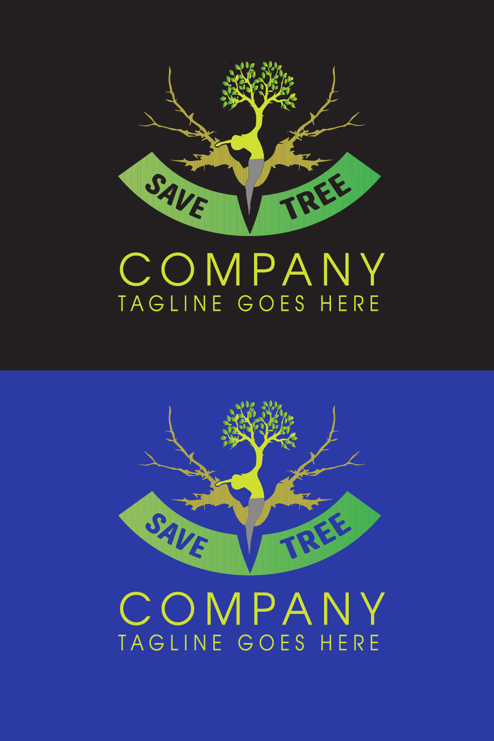 SAVE TREE AWESOME LOGO DESIGN pinterest preview image.