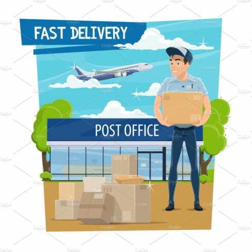 Post office and delivery, mailman cover image.