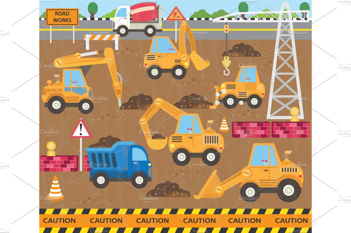 Construction Transportation Set cover image.