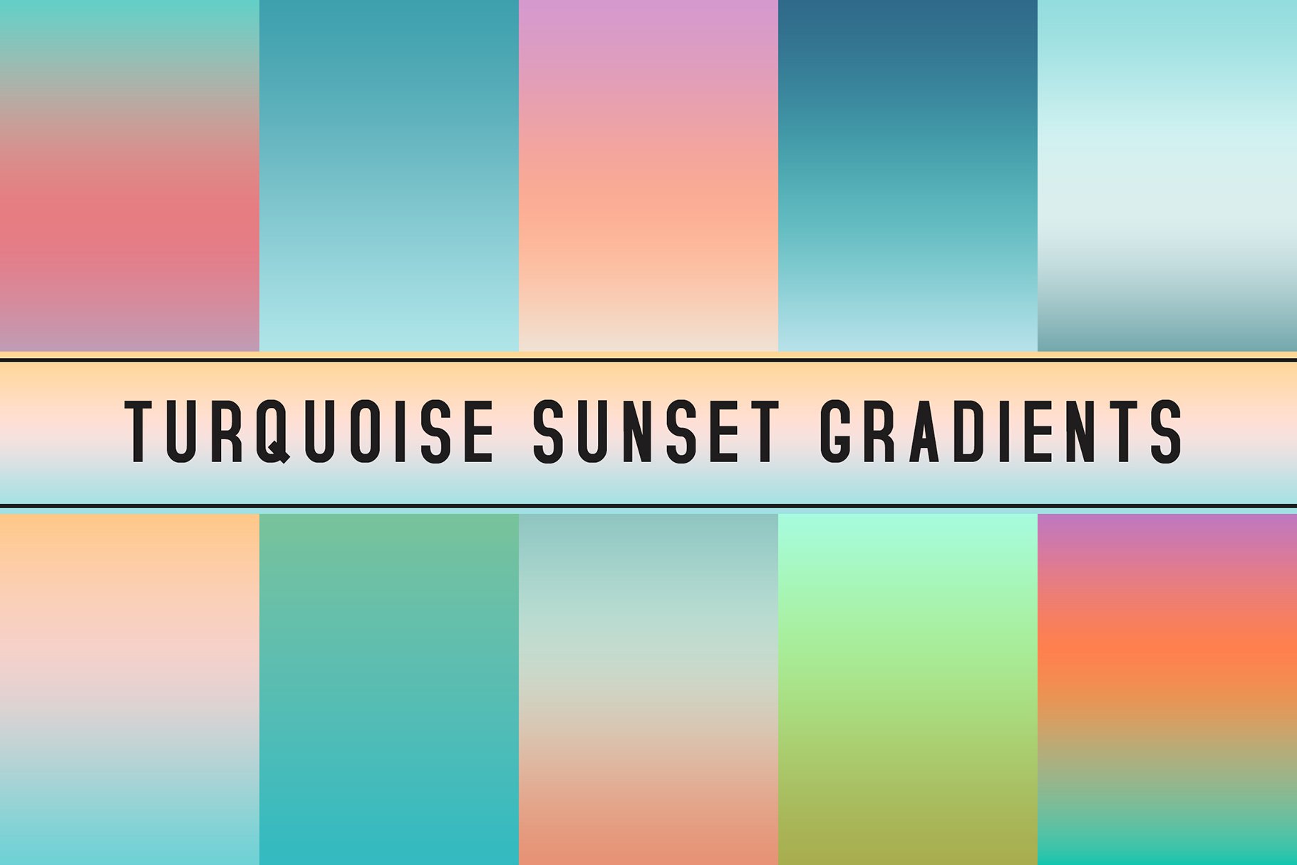 Turquoise Sunset Gradients cover image.