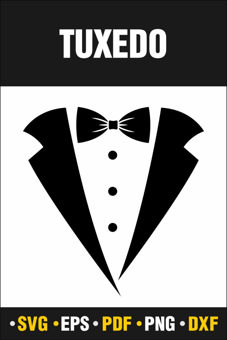 Tuxedo Svg, Bow Svg, Suit Svg Vector Cut file Cricut, Silhouette, Pdf ...