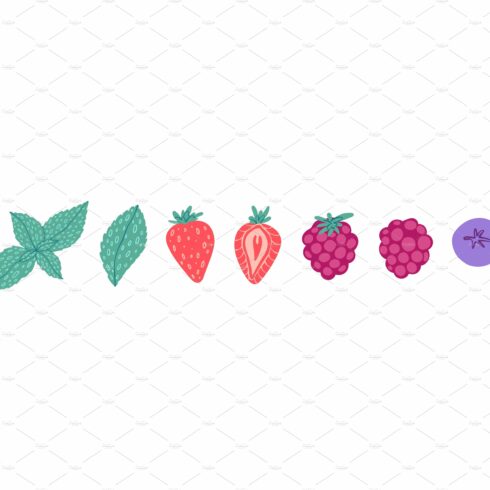 Summer berry set vector illustration cover image.