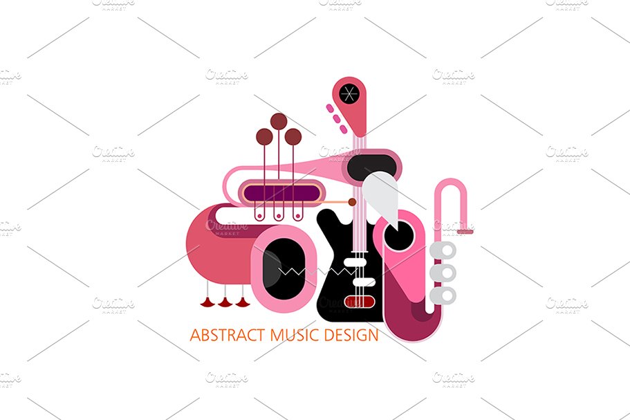 2 options of Abstract Music Design preview image.