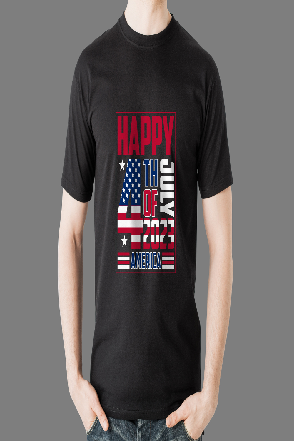 4TH OF JULY TYPOGRAPHY T SHIRT DESIGN pinterest preview image.