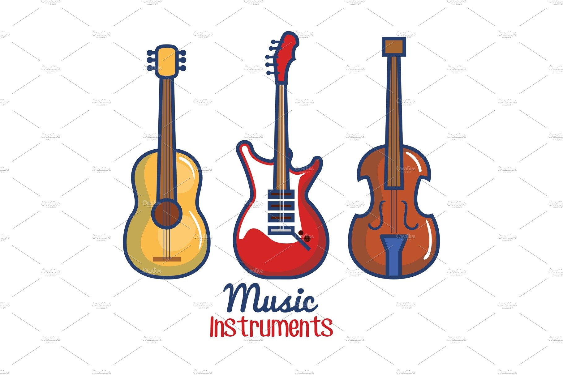 Music instruments design cover image.