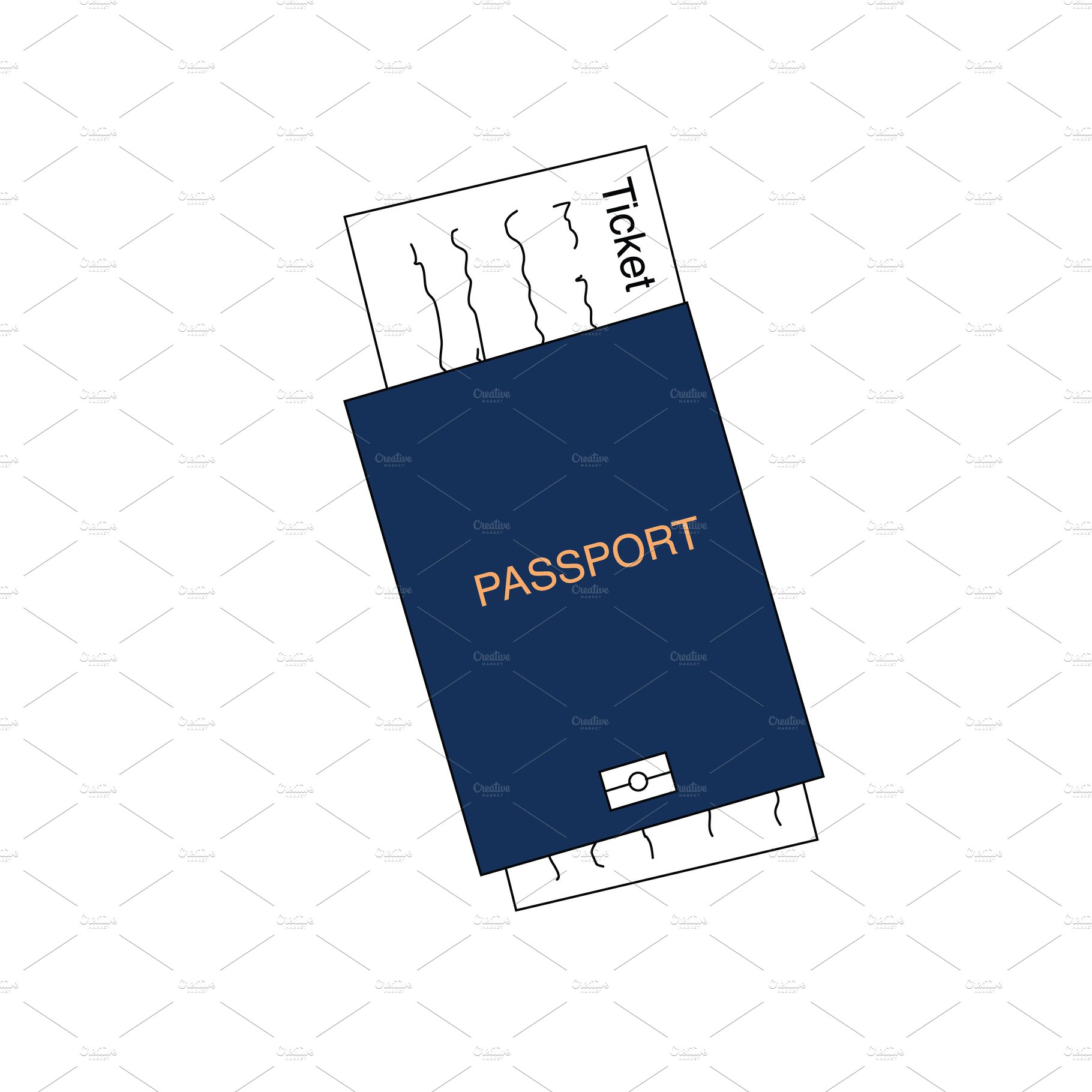 Blue international document, passpor cover image.