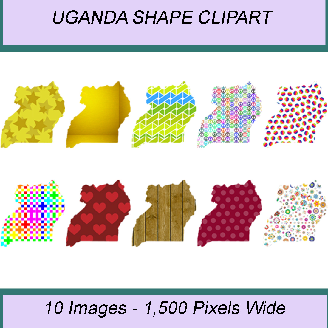 UGANDA SHAPE CLIPART ICONS cover image.