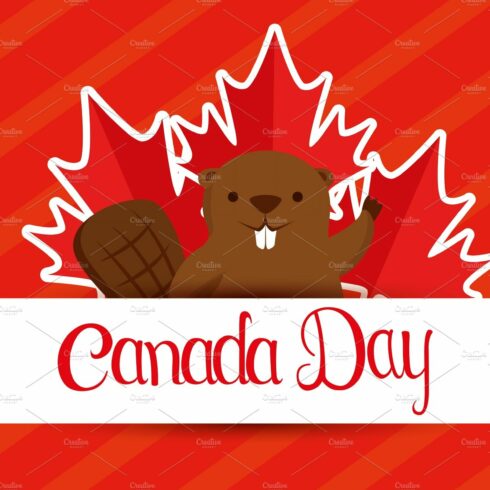 beaver and canada leaf flag to day cover image.