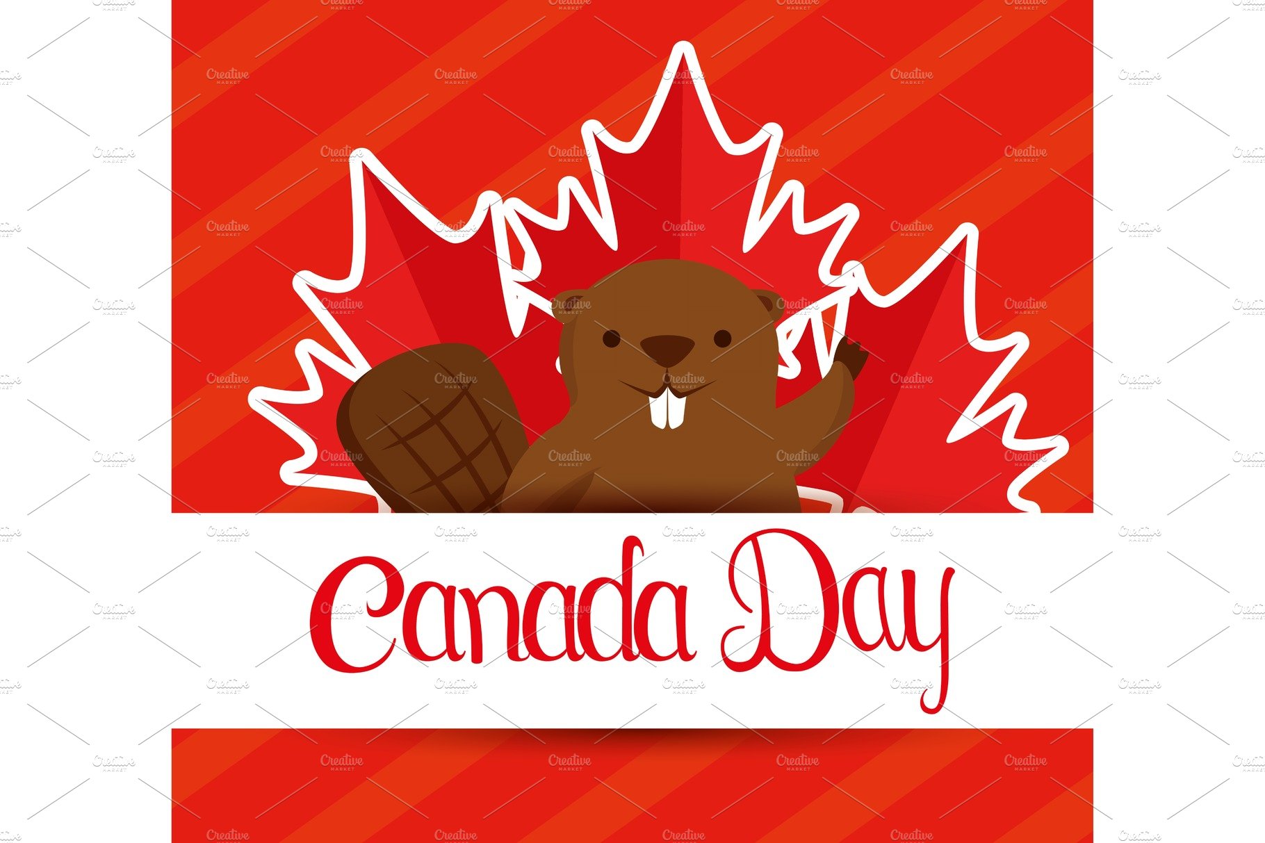 beaver and canada leaf flag to day cover image.