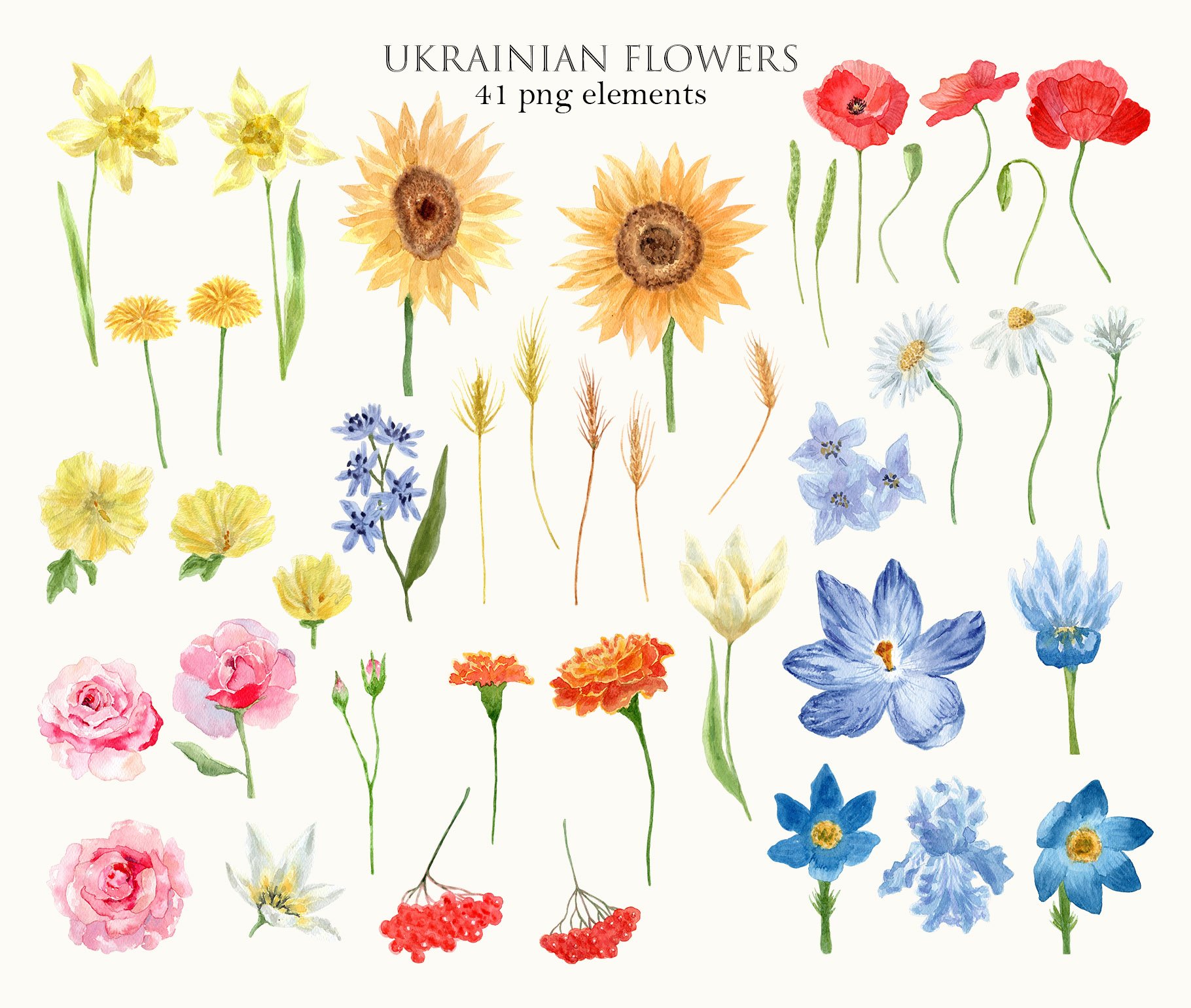 Ukrainian flowers. Help Save Ukraine preview image.