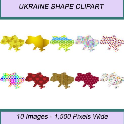 UKRAINE SHAPE CLIPART ICONS cover image.