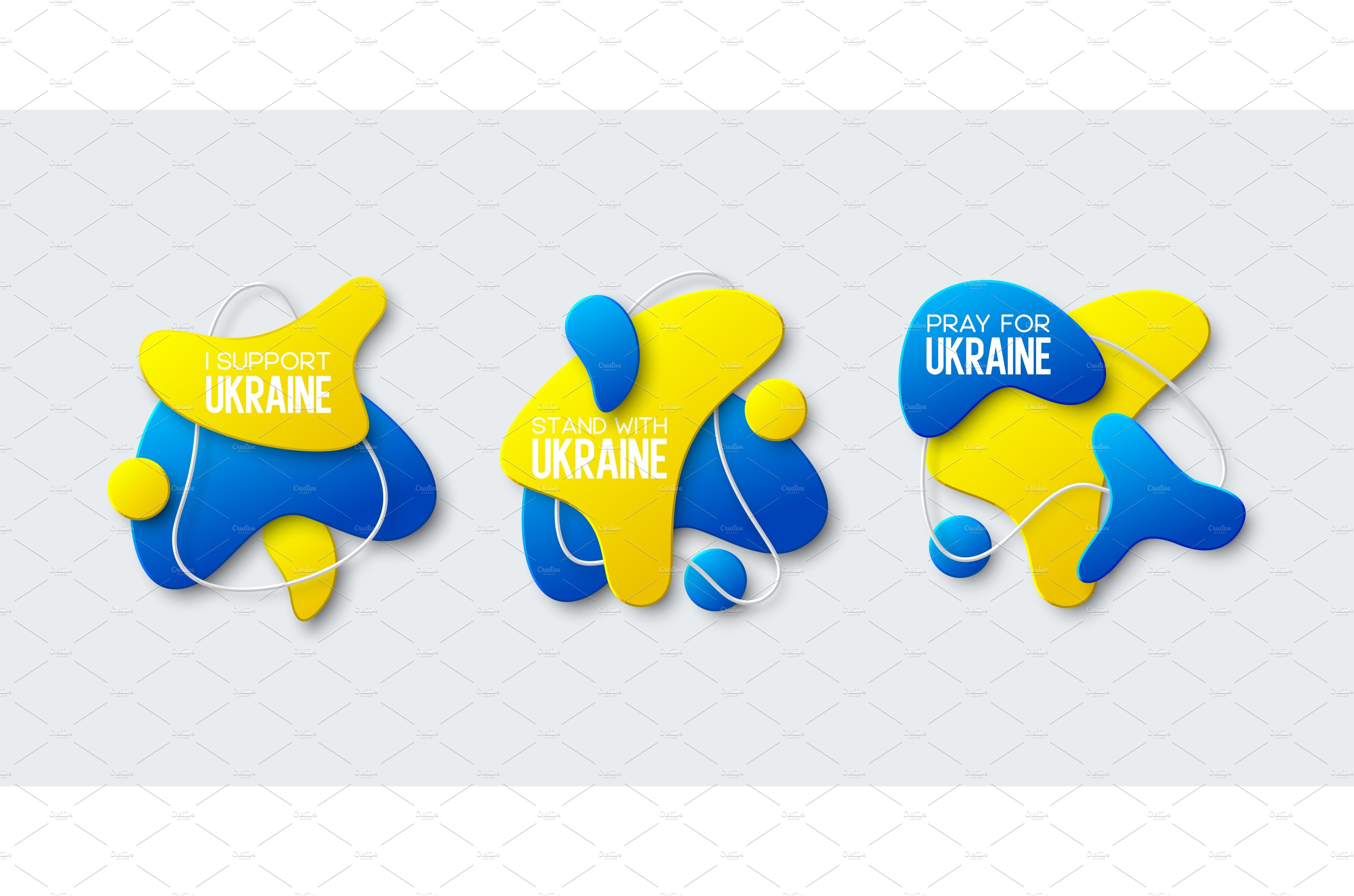 Vector Ukrainian liquid abstract cover image.