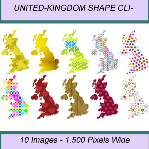 UNITED-KINGDOM SHAPE CLIPART ICONS cover image.