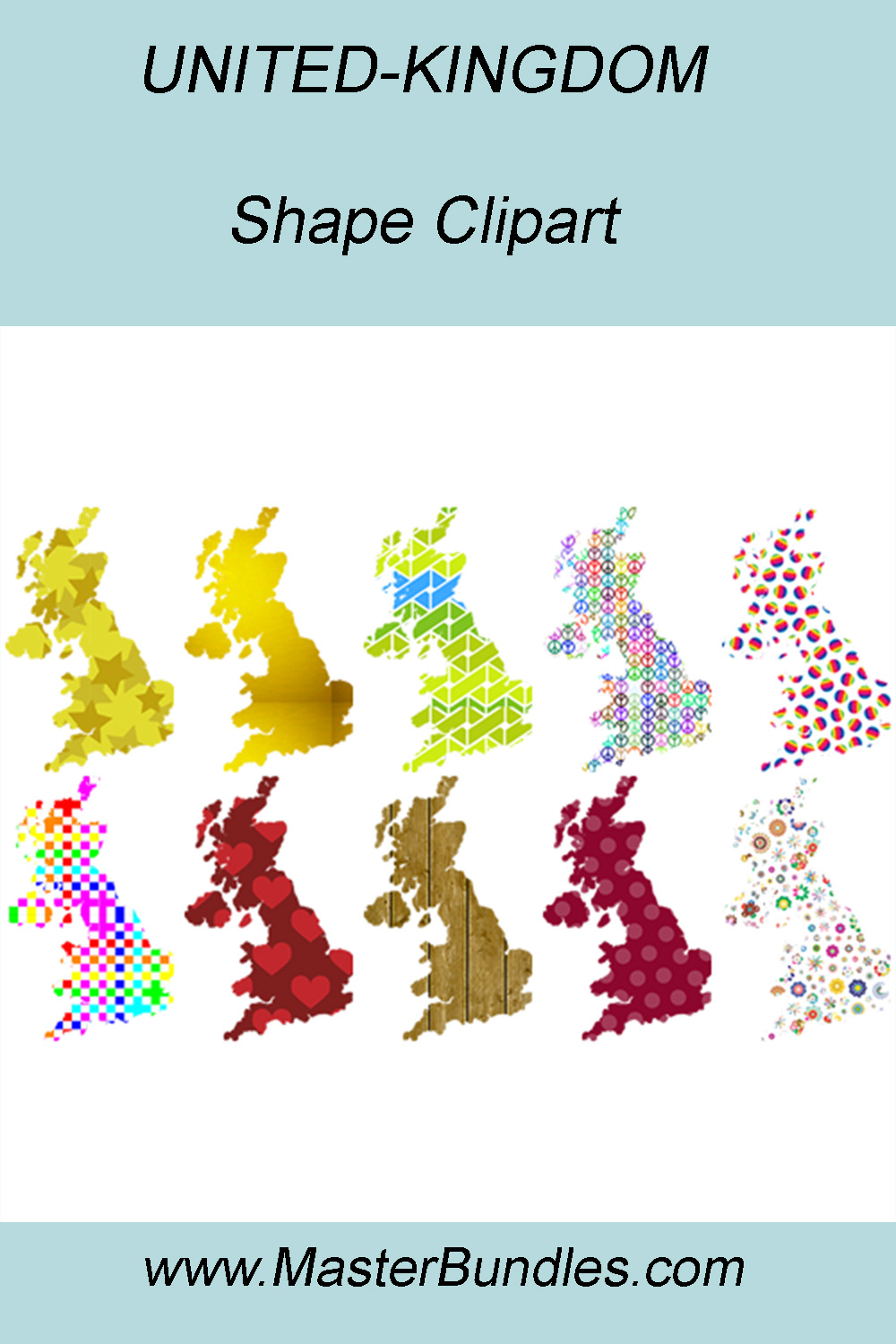 UNITED-KINGDOM SHAPE CLIPART ICONS pinterest preview image.