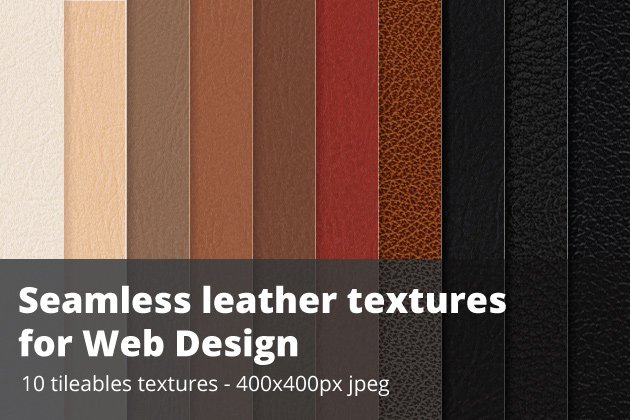 Seamless leather swatches - Jpg + illustrator cover image.