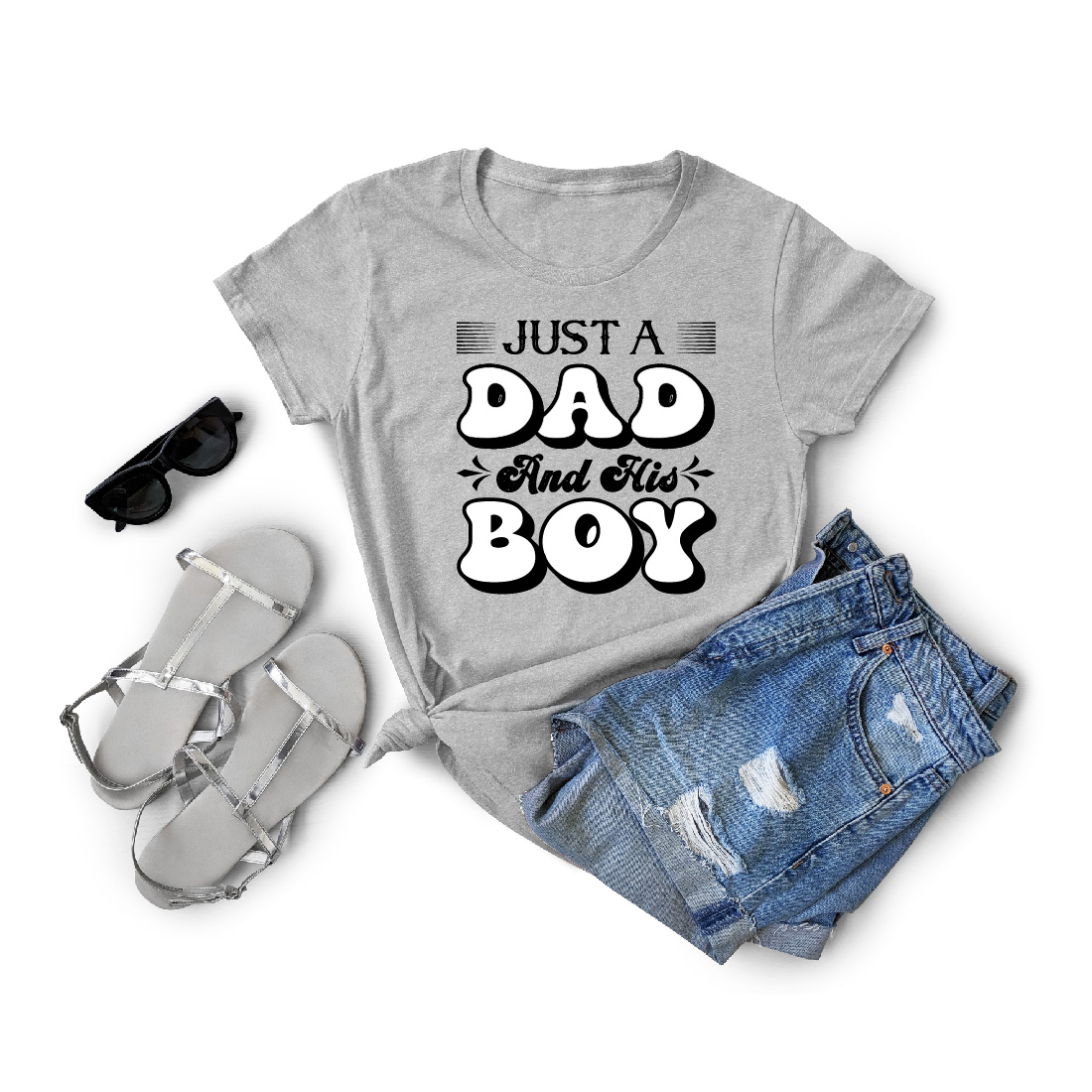 Just A Dad And His Boy T-Shirt Cricut File preview image.