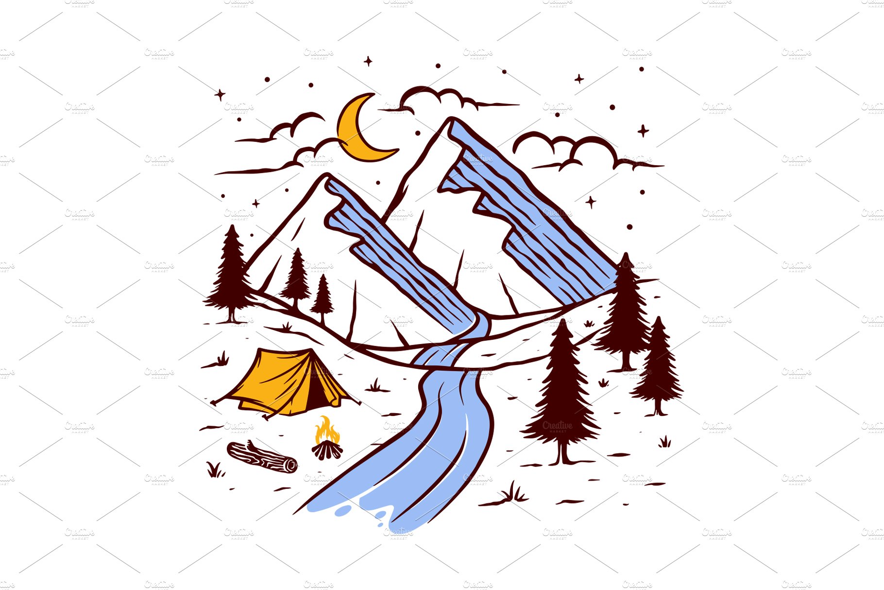 camping on the mountain at night cover image.
