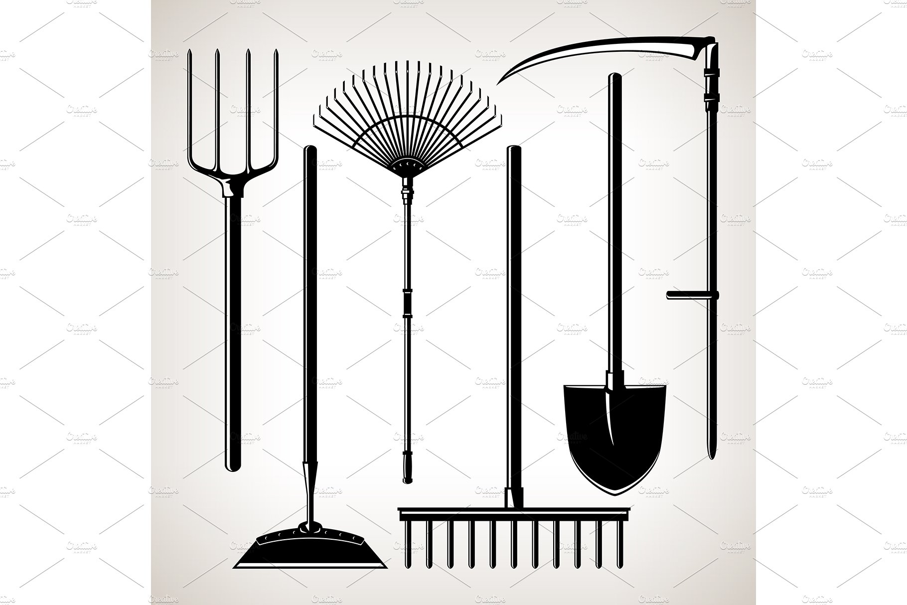 Set of agricultural tools cover image.