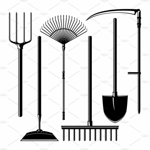 Set of Silhouette Agricultural Tools cover image.