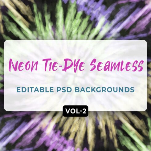 Neon Tie-Dye Seamless Patterns V-02 cover image.