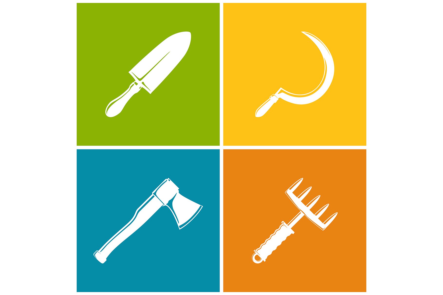Set of colored farming icons cover image.