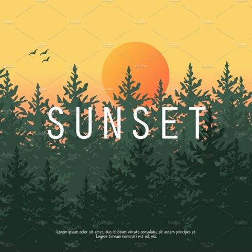 Sunset Forest Vector Background cover image.