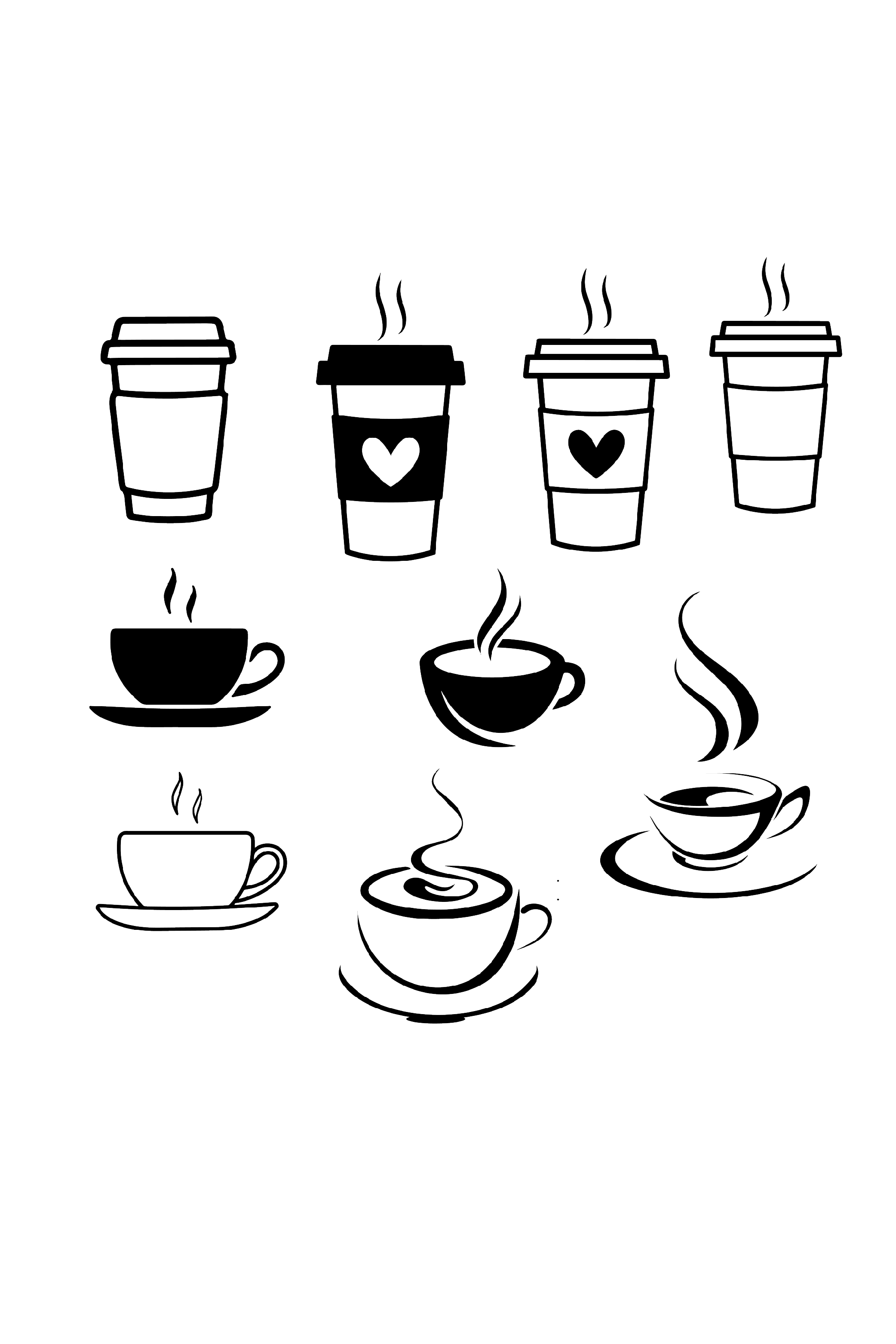 Coffee Cups Bundle ( SVG - PNG - JPG - EPS ) Included pinterest preview image.