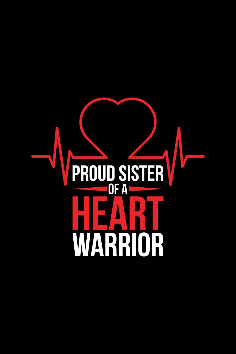 Heart Disease Warrior Illustrations For Print-Ready T-Shirts Design pinterest preview image.