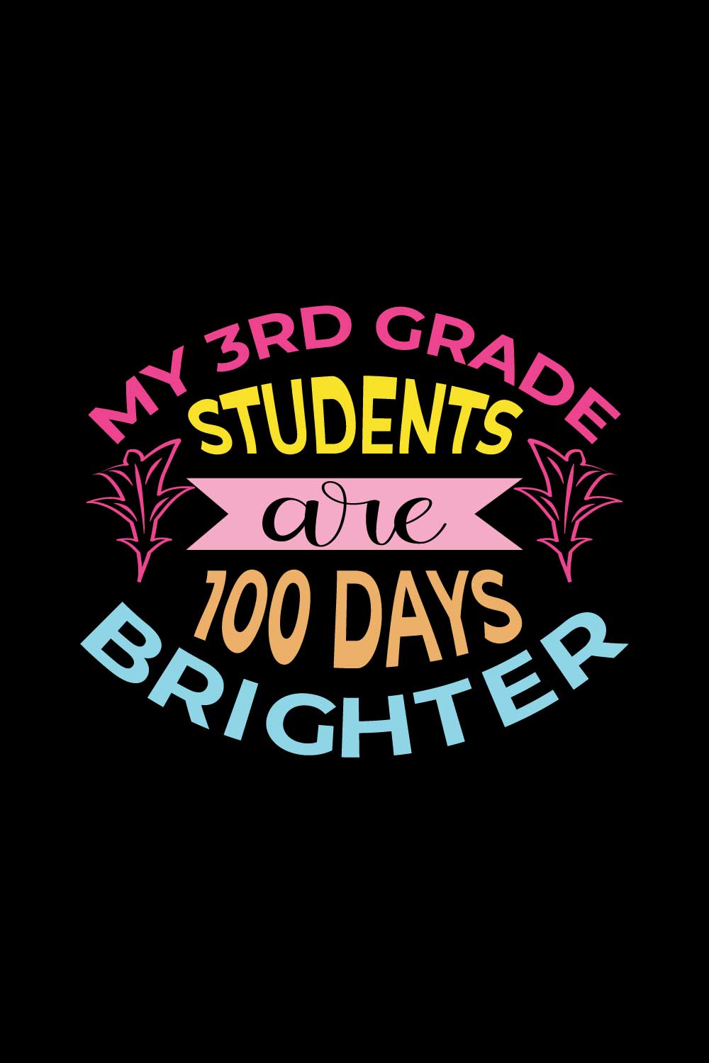 100 Days Of School T-Shirts Design pinterest preview image.