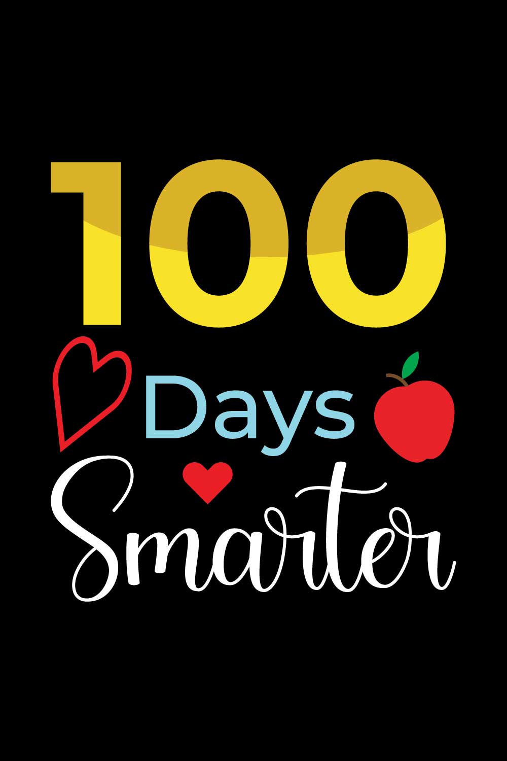 100 Days Of School T-Shirts Design pinterest preview image.