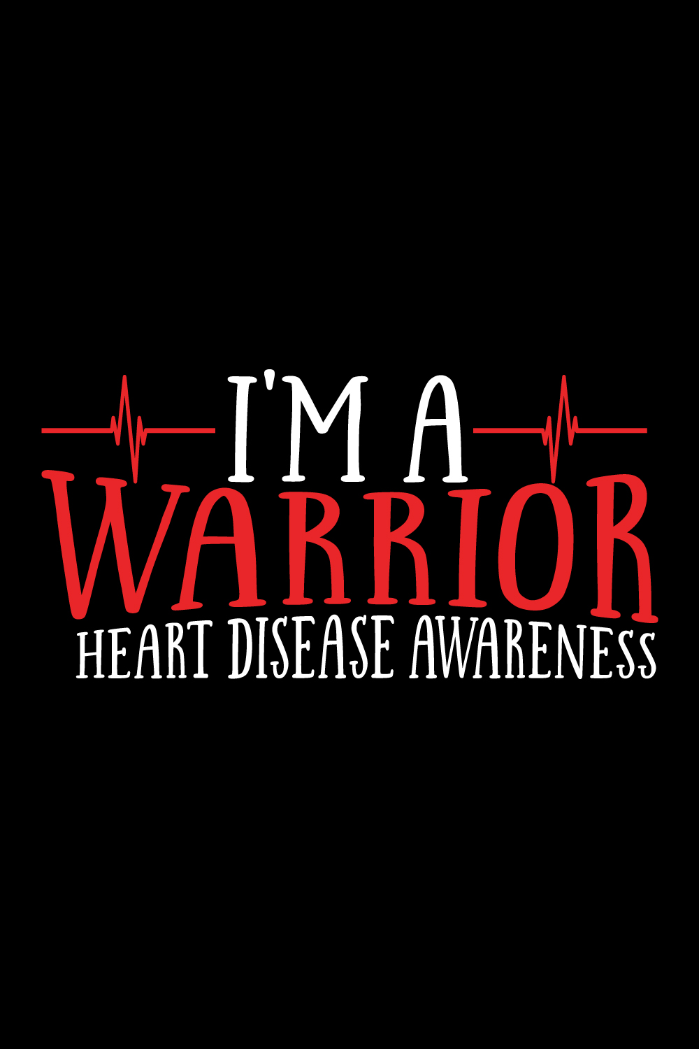 Heart Disease Warrior illustrations for print-ready T-Shirts design pinterest preview image.