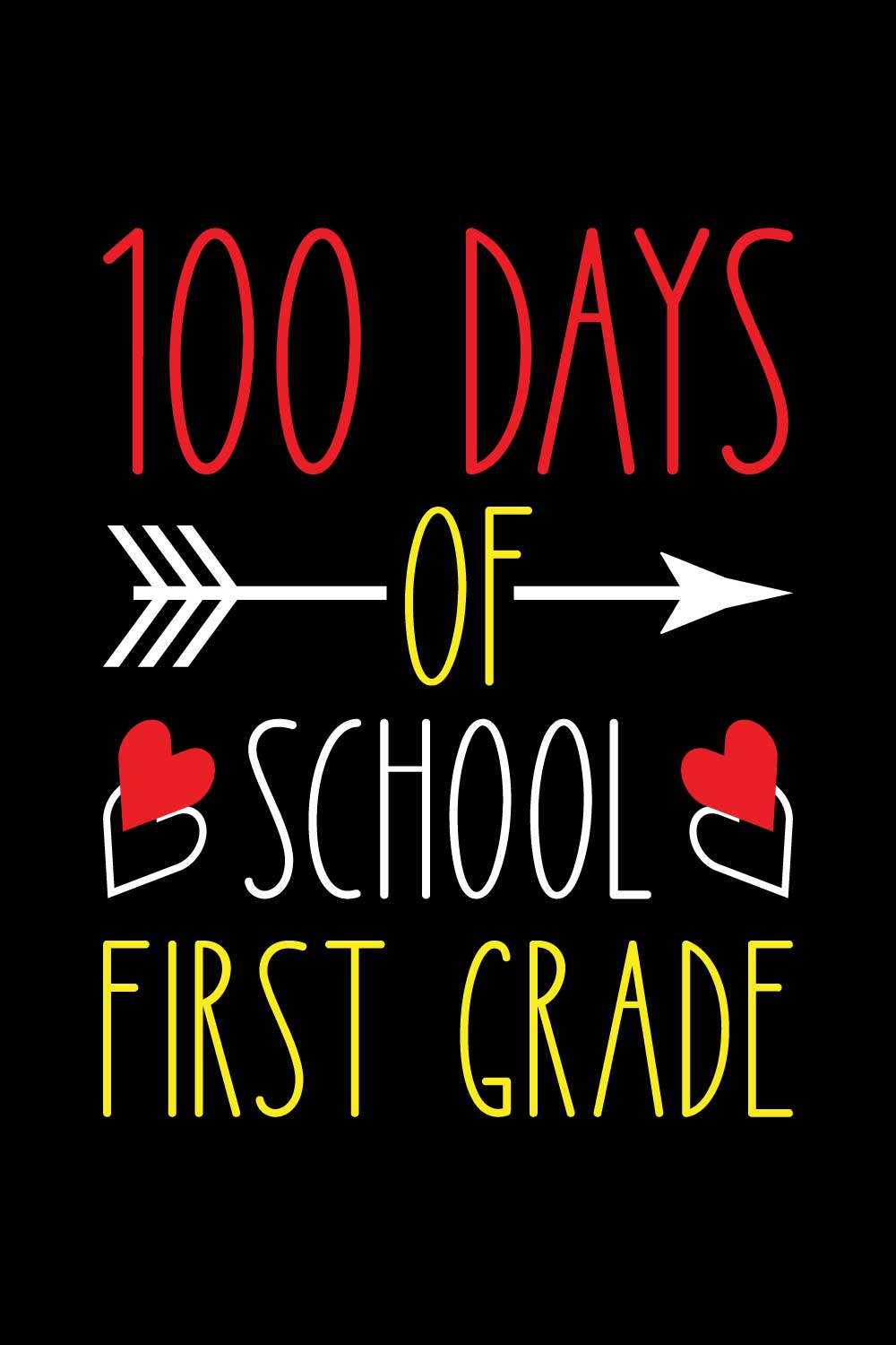 100 Days Of School T-Shirts Design pinterest preview image.