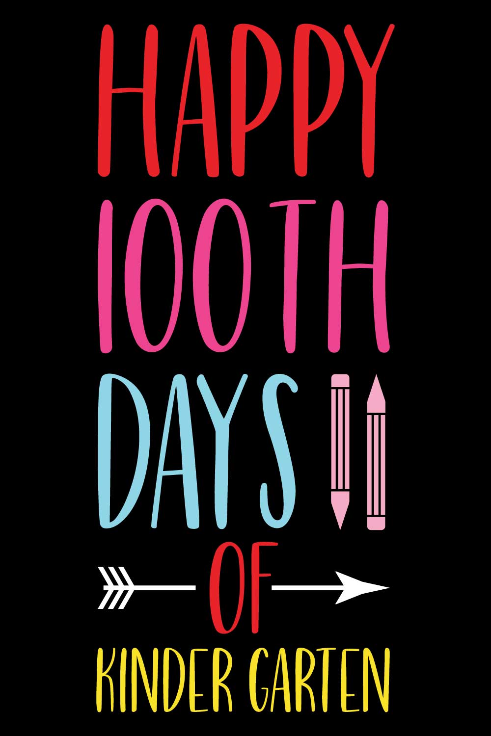 100 Days Of School T-Shirts Design pinterest preview image.