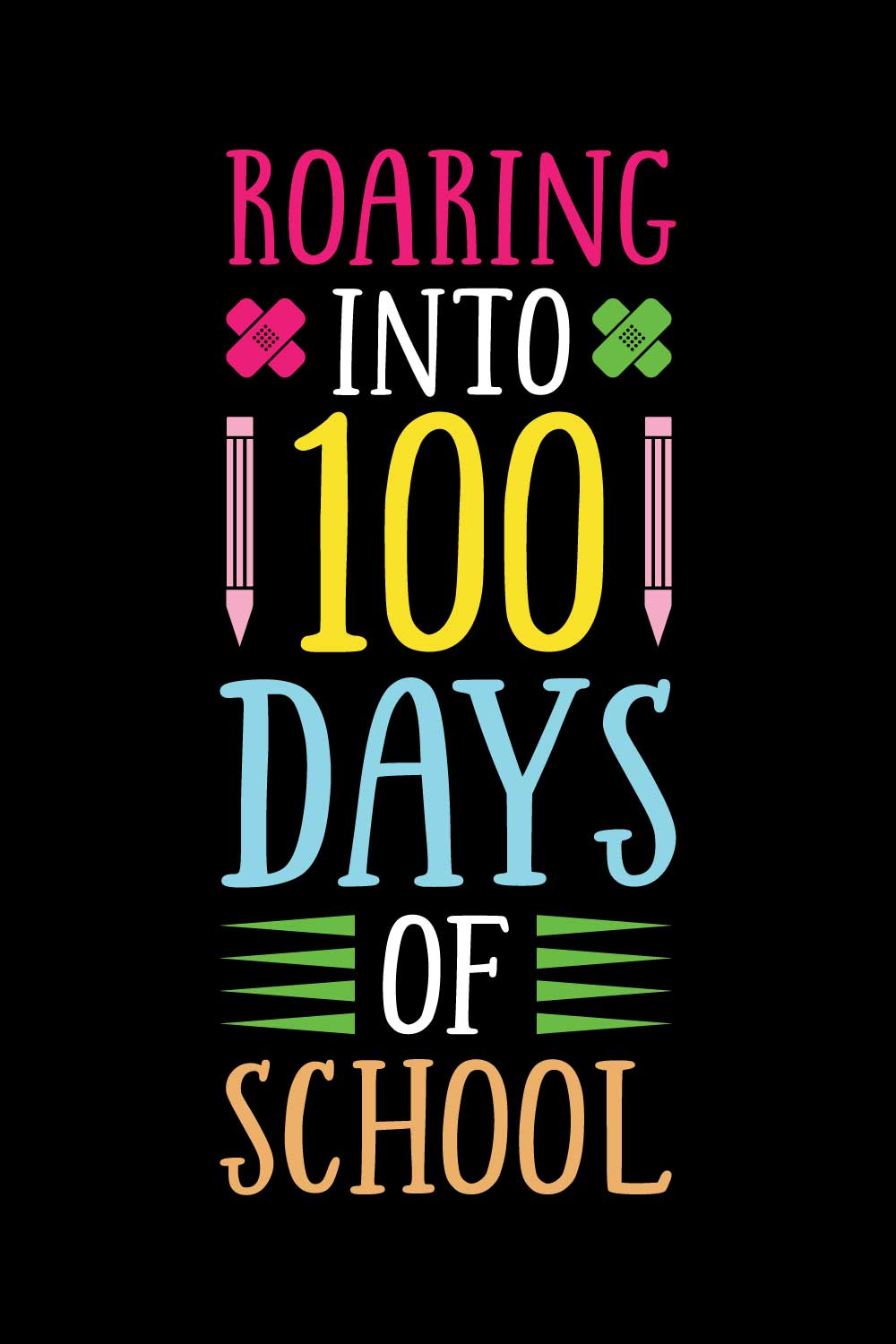 100 Days Of School T-Shirts Design pinterest preview image.