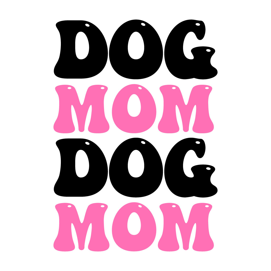 Dog MOM typography design preview image.