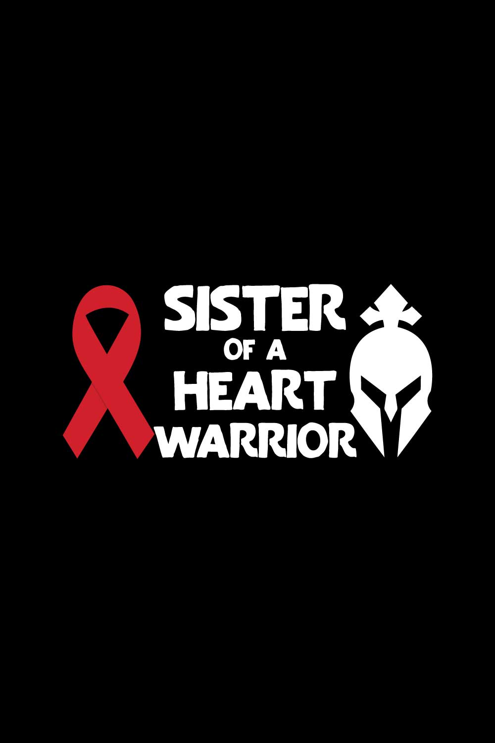 Heart Disease Warrior Illustrations For Print-Ready T-Shirts Design pinterest preview image.