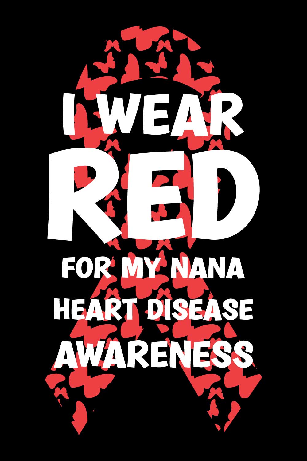 Heart Disease Warrior Illustrations For Print-Ready T-Shirts Design pinterest preview image.