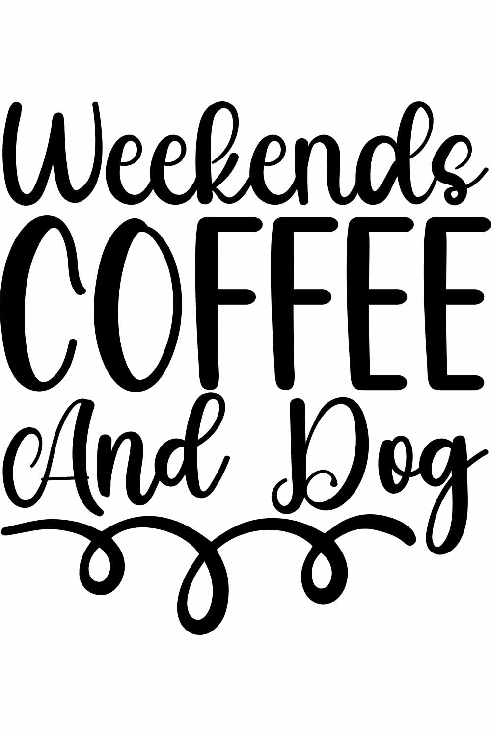 Weekends coffee and dog SVG t-shirt Designs pinterest preview image.