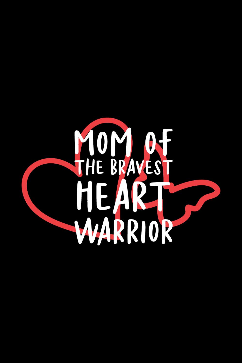 Heart Disease Warrior Illustrations For Print-Ready T-Shirts Design pinterest preview image.