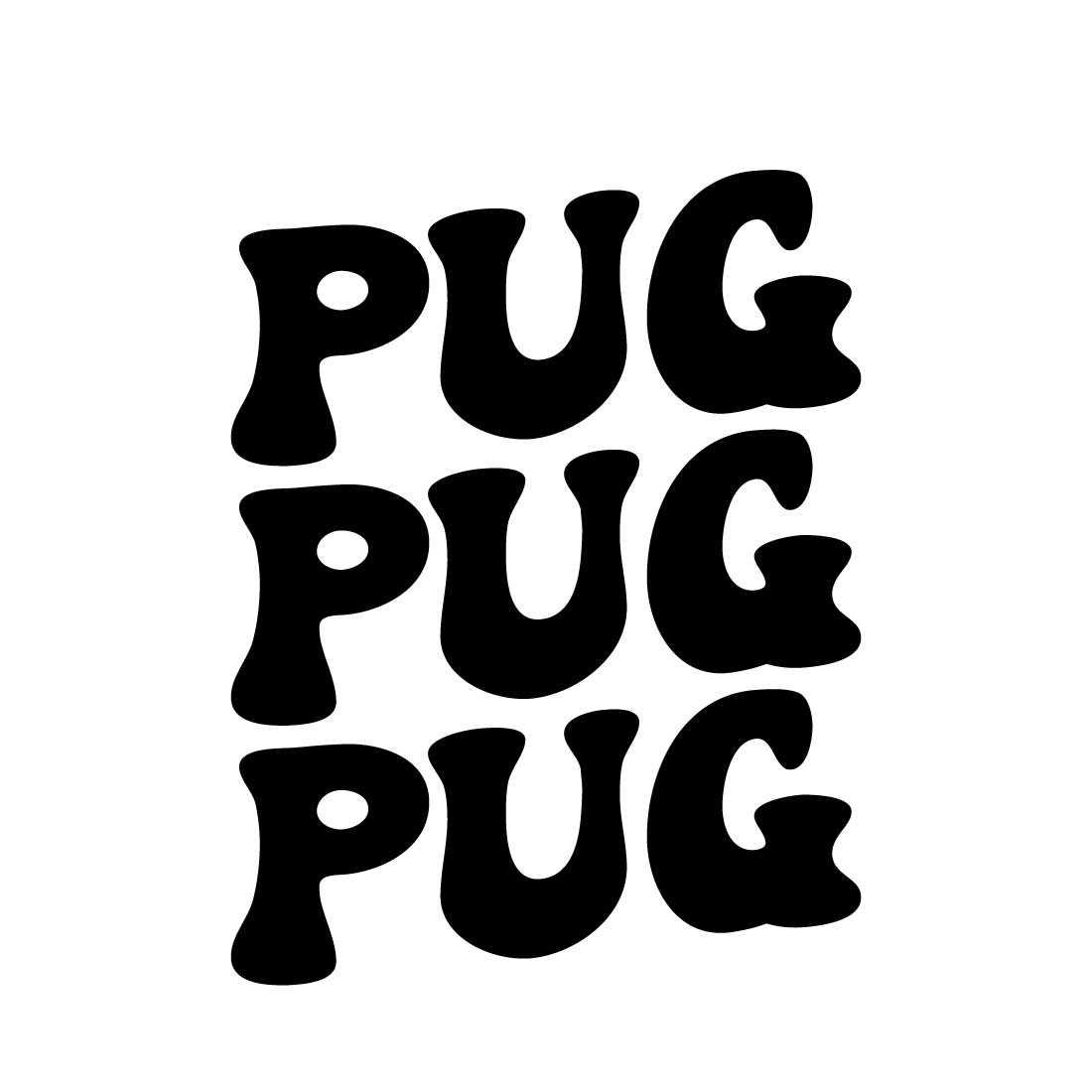 Dog typography design preview image.