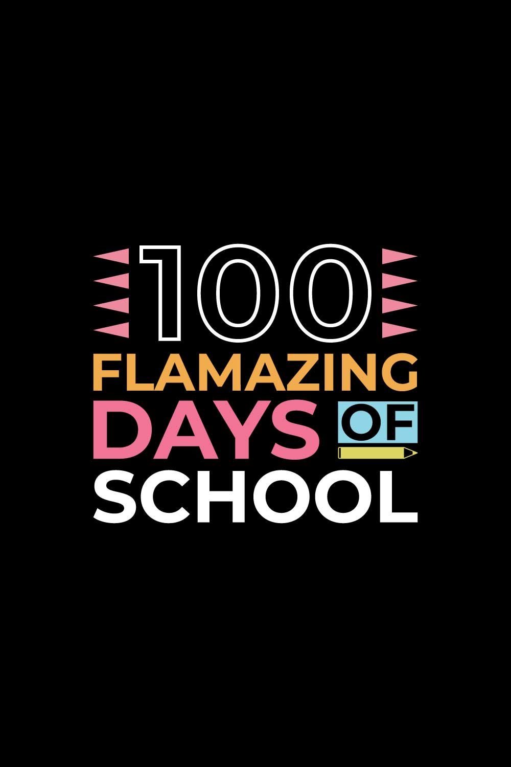 100 Days Of School T-Shirts Design pinterest preview image.