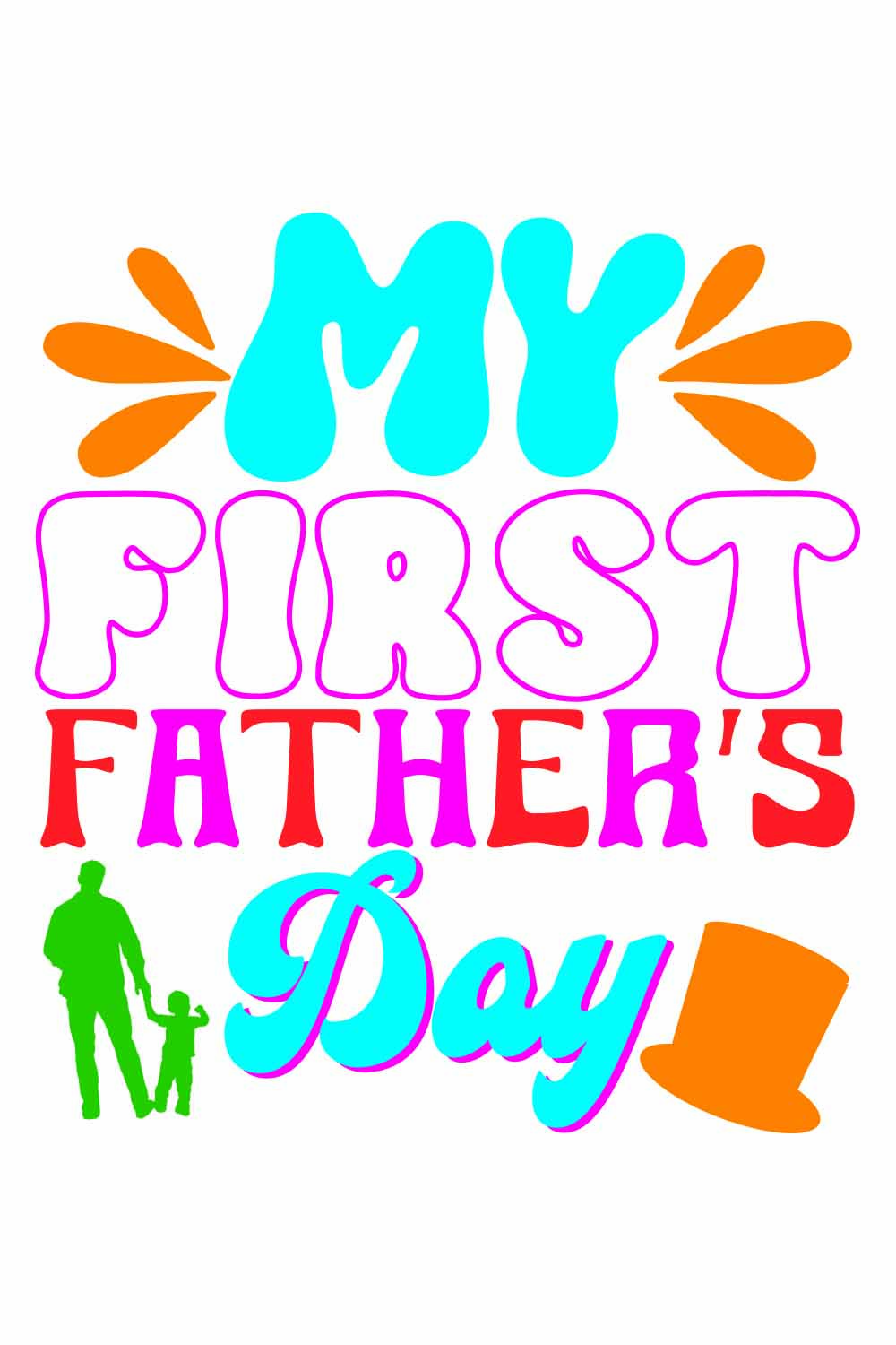 My First Father's Day Retro t-shirt Designs pinterest preview image.