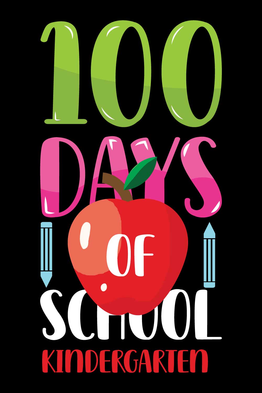 100 Days Of School T-Shirts Design pinterest preview image.