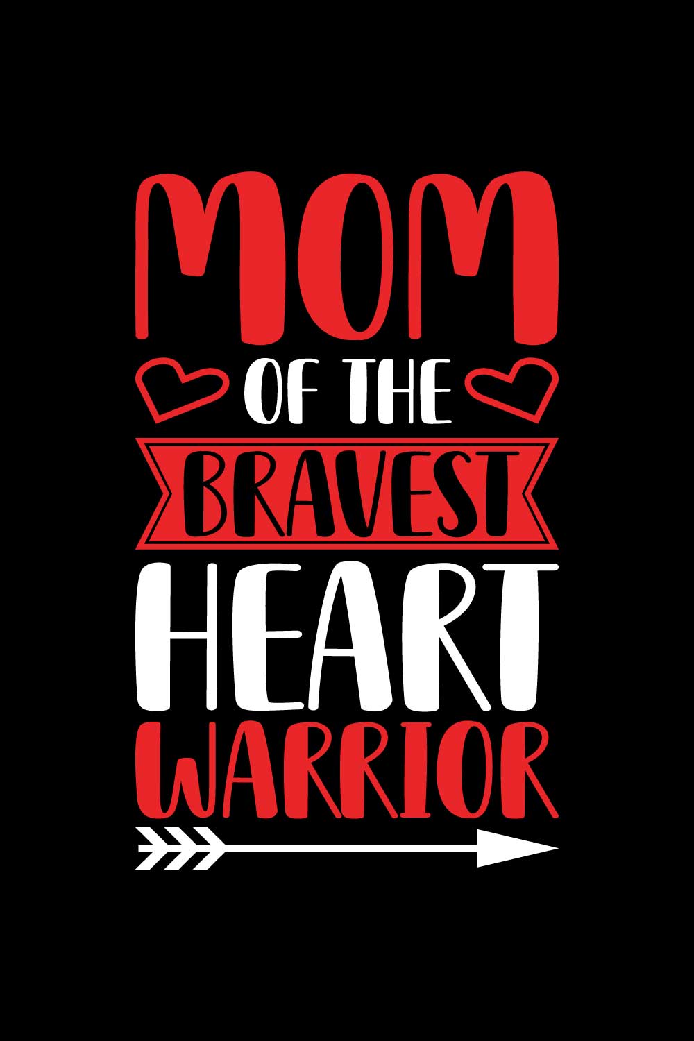 Heart Disease Warrior Illustrations For Print-Ready T-Shirts Design pinterest preview image.