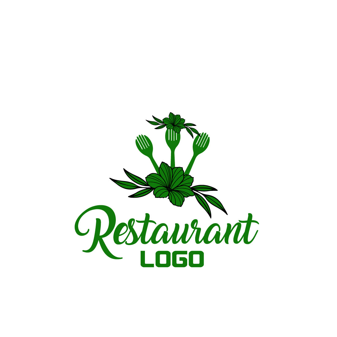 Free Floral Restaurant Logo preview image.