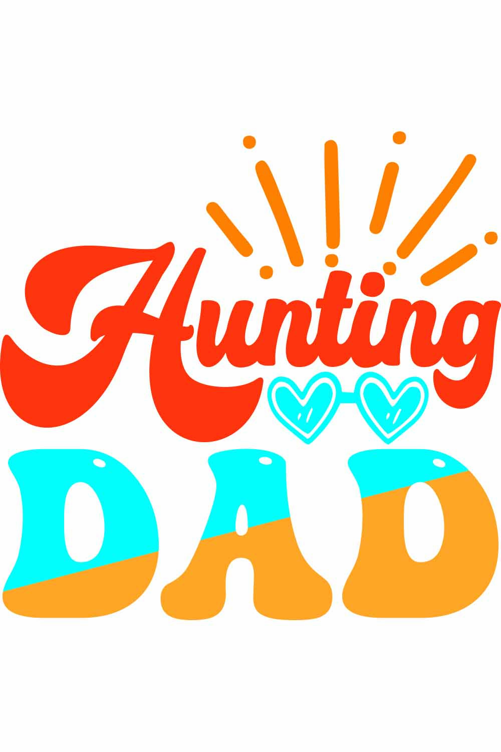 Hunting dad Retro t-shirt Designs pinterest preview image.